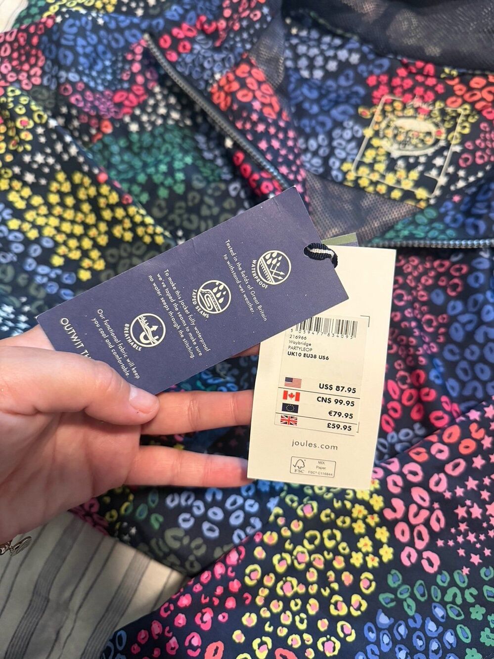 Joules Waybridge Raincoat in Party Leopard Print Women’s Size 6 NWT! - Picture 10 of 12
